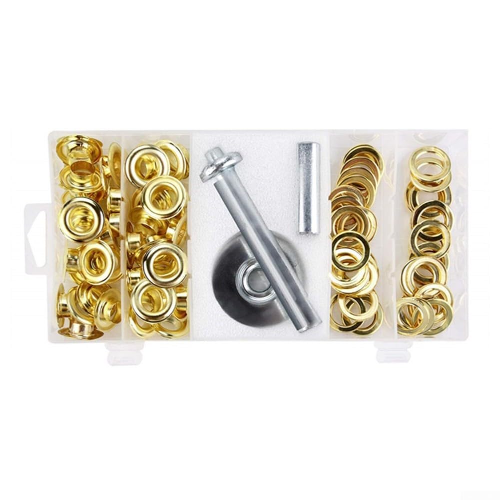 103pcs Tarp Grommet Repair Kit, Brass Rings, for Tents Tarps, Awnings, as picture show