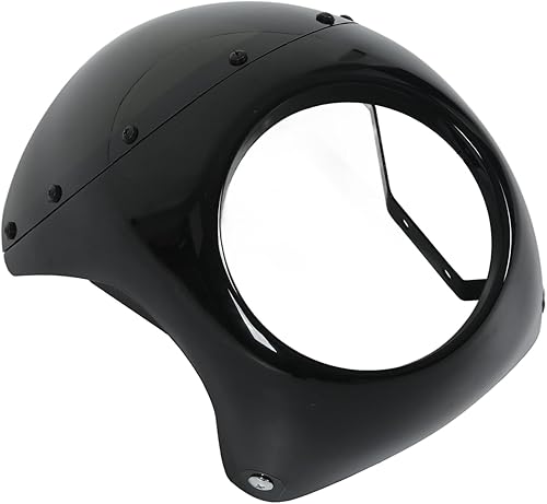 Miniatura 8 de Faro delantero de motocicleta de 7 pulgadas, parabrisas protector universal para la mayoría de las motocicletas Faro redondo negro mate negro