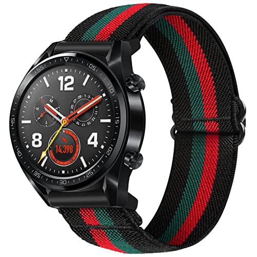 SITAFU Cinturino per Huawei Watch GT 2/GT 3 46mm,22MM Nylon Elastico Intrecciato Regolabile, Ricambio Compatibile con Huawei Watch GT 46MM/GT2 Classic/GT2 Pro 46mm/Watch GT 2e/GT Sport