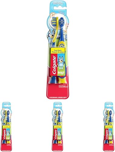 Miniatura 39 de Colgate Cepillo de dientes para niños, Minions, con cerdas extra suaves y soporte de ventosa integrado, paquete de 4