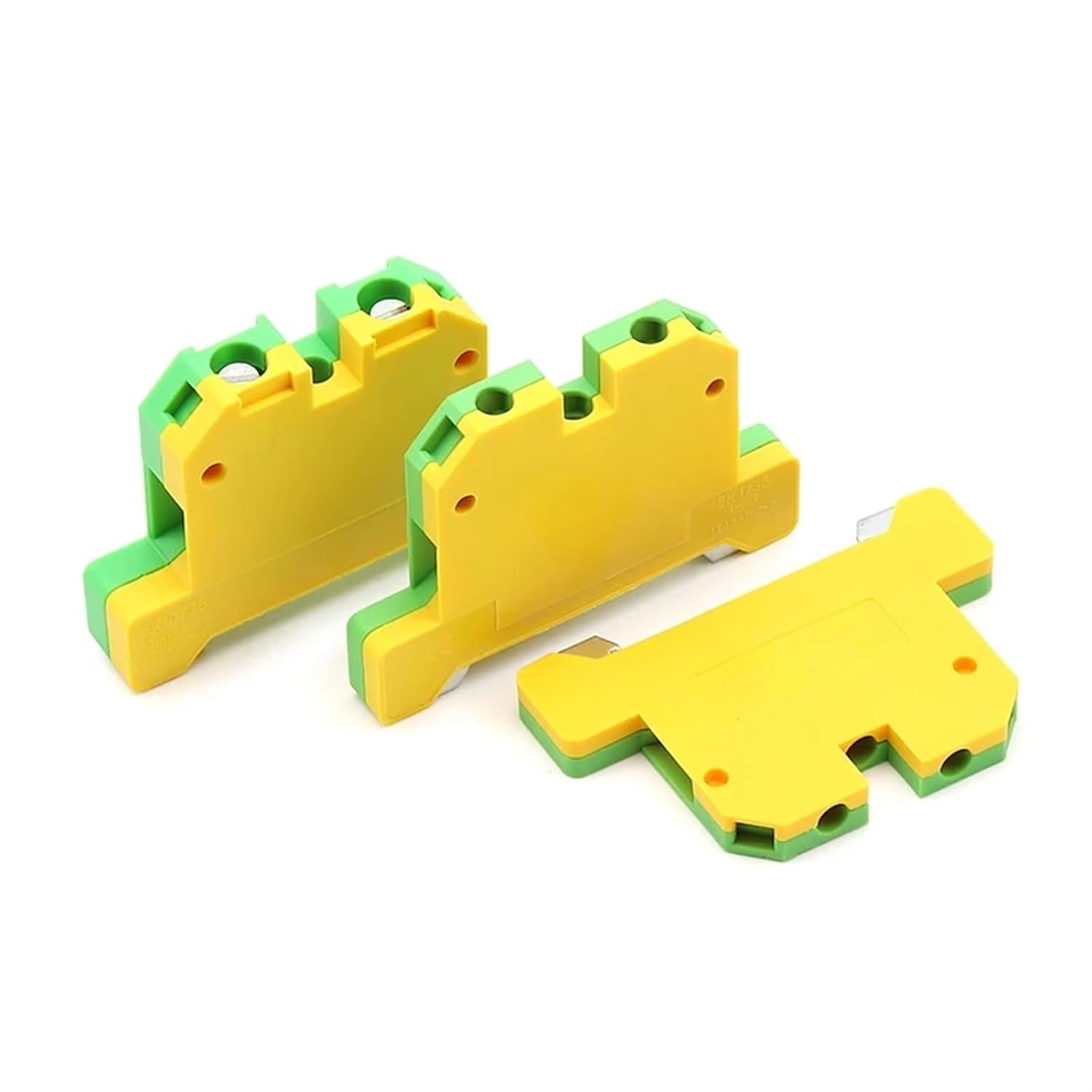 10PCS DIN Rail Terminal Block EK2.5 4 6 10 16 35/35Quick Mount Ground Terminal Electrical Wire Connector Cable Connector 22-4AWG(EK2.5)