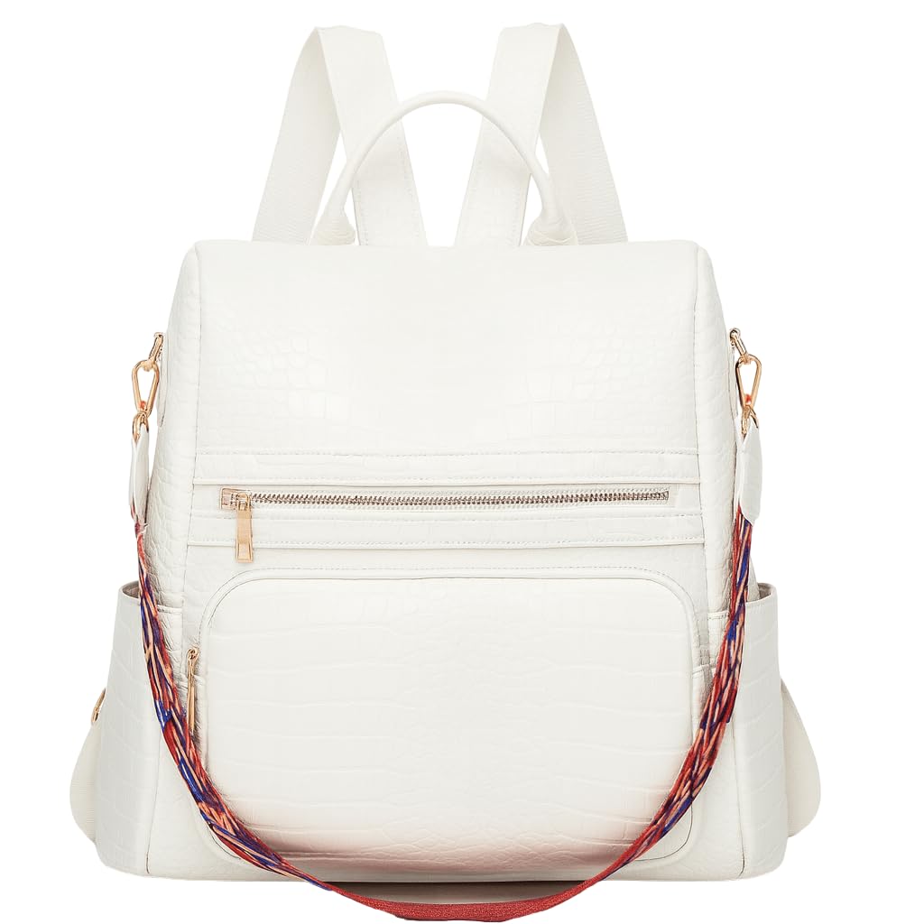 Anti-Theft Croco Backpack & Purse for Women | Shoulder Bag for Women and Girls | College Bag for Girls | Multipurpose Travel Bag | Durable | PU Leather