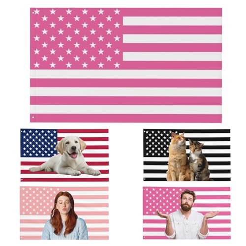 Custom Flag with Picture 3 Ply Customizable American Flag Double Sided Funny Banner Tapestry Personalized Pink Flags for Bedroom Dorm Concerts Outdoor Decor 3x5 Ft