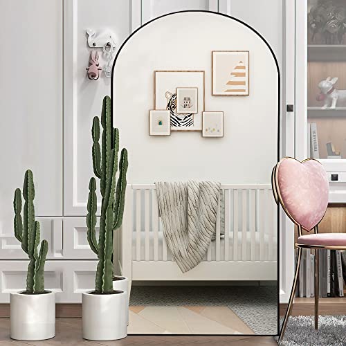 NeuType Arched Full Length Mirror Large Floor with Stand Wall Body Bedroom Standing Dressing Wood Frame(Black,71\'\'x32\'\') Black-wood Frame 71\'\' x 32\'\' - Thumbnail 3