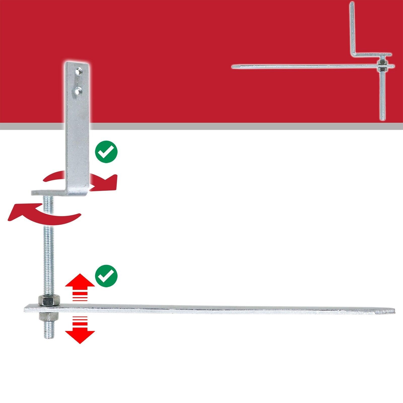 SPARES2GO Universal Dachrinnenhalterung aus verzinktem Stahl, verstellbar, 5 Stück