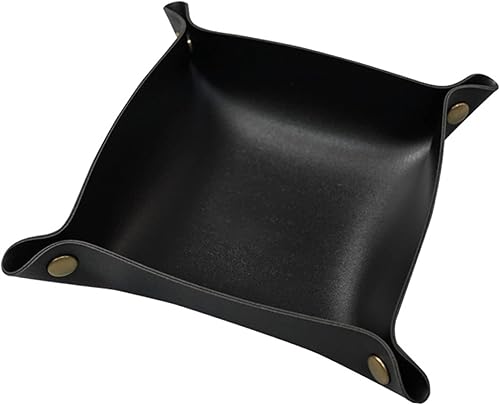 Banugo Bandeja valet bandeja de piel sintética bandeja pequeña de catchall organizador de viaje plegable para joyas adecuado para viajes