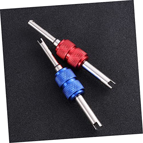 Cabilock 2Pcs Tire Valve Stem Core Remover Installer Tool Durable Compact Design for Cars Trucks Motorcycles Bicycles and Atvs Red Blue