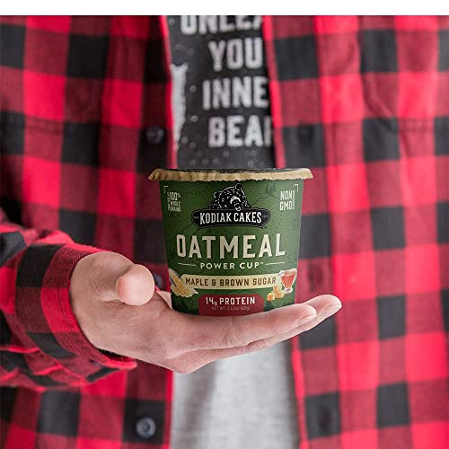 Kodiak Cakes Instant Oatmeal Cups - Maple & Brown Sugar High Protein Oatmeal Cup - 100% Whole Grains Oatmeal To Go, Oatmeal Individual Cups, 2.12Oz (Pack Of 12) #TOP7