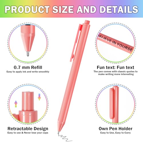 WY WENYUAN Funny Adult Ballpoint Pens Set, 12PCS Retractable Black Ink Pens with Funny Sayings, Quick Dry Smooth Writing Office Pens for Coworkers, Teachers, School & Office Gifts(Medium/Fine Point) — view 3