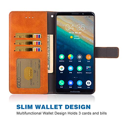 Phone Cover For Moto Z3 / Z3 Play Folio Flip Wallet Case,Pu Leather Credit Card Holder Slots Full Body Protection Kickstand Protective Phone Cover For Motorola Motoz3 Z 3Case 3 3Z Z3Play Men Brown #TOP4