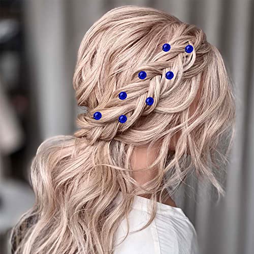 ZOUIQSS 20 Pack (Navy) Rhinestone Hair Pins Crystal Hair Clips for Bridal Wedding Women Hair Jewelry Accessories,with Clear Container - Image 4