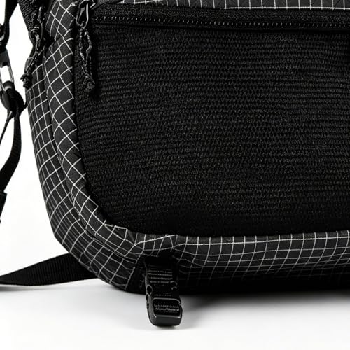 Bolso de pecho para hombre de running con bolsillo impermeable negro 7