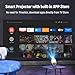 Doingdo Mini Projektor 4K Mini Beamer WiFi 6 und Bluetooth 5.4, Tragbarer Video Projektor, 130 Zoll Home Cinema Smart Projektor Kompatibel mit HDMI/TV Stick/USB / PS5 (Integrierte App)