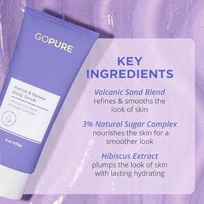 GOPURE Refine & Renew Body Scrub Smoothing body exfoliator, softens and hydrates the look of rough, dry skin