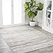 JONATHAN Y SOR200E-5 Loom Modern Strie' Indoor Area Rug, Solid & Striped, Transitional, Traditional, Bedroom, Kitchen, Living Room, Easy-Cleaning, Non-Shedding, 5 X 8, Gray/Blue/Orange