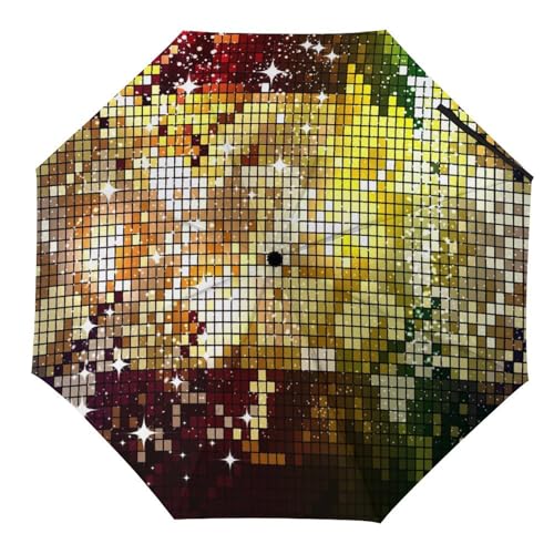 Parapluie compact paillettes dorées résistant au vent pour ne plus finir mouillé sous l'orage