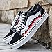 Black Old Skool x Shark Teeth Pattern Custom Handmade Shoes By Patch Collection