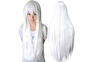 Anogol Milo Atlantis Cosplay Wig White 32-Inch Long Straight Synthetic Cosplay Wig