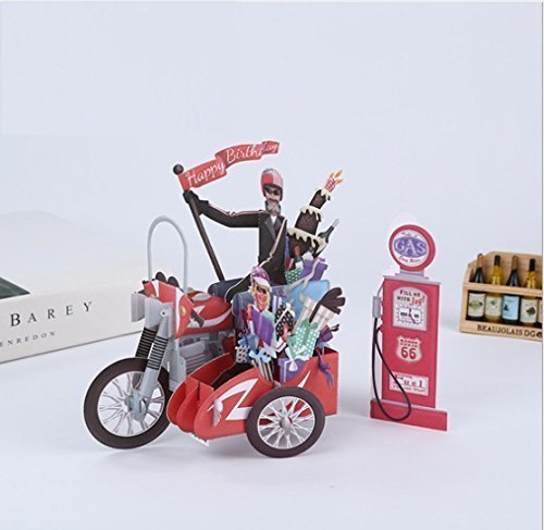 BC Worldwide Ltd 4D Harley-Davidson motor knight rider Motorcyclist couple lover chopper gas petrol station birthday card husband brother partner boy friends