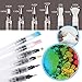 Alcohol Ink Blending Solution (4oz) and Water Brush Pen (6pk) - Watercolor Blending Brush Pens for Alcohol Ink Painting with Various Tips with Alcohol Blending Solution