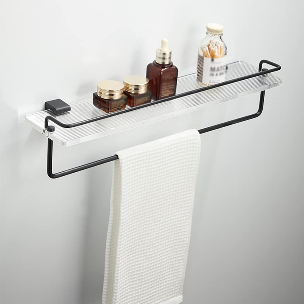 SDGBCXD Towels & Seasoning Bottles - Space-Saving Organizer Rack for Kitchen & Bathroom Accessories(50cm Black and Bar)