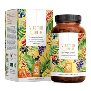 All in One Multivitamin & Mineralien Komplex – 35 wertvolle A-Z Vitamine und Mineralstoffe – Multi Vitamin Kapseln hochdosiert – Vegan und ohne unnötige Zusatzstoffe
