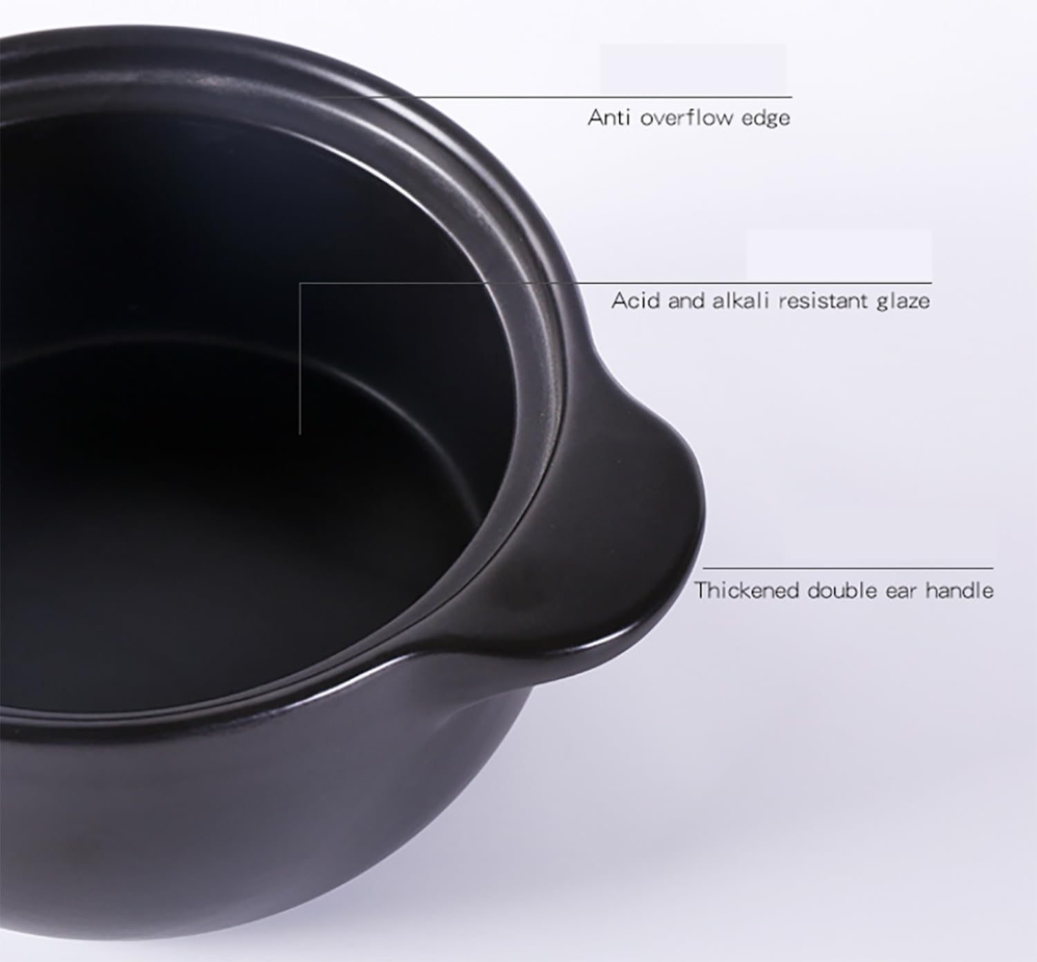 Antihaftbeschichteter Keramik-kochtopf Mit Deckel – Für Chinesische Eintöpfe, Aufläufe, Reisgerichte, Nudeln Und Brei; Steingut-hotpot Für Zuhause Und Gastronomie 5.5l
