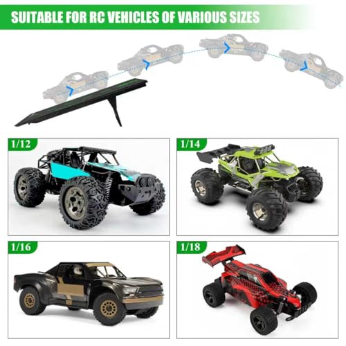 RC Car Jump Ramp Takeoff Board RC Ramp for Jumping Stunt Playset for 1/12 1/14 1/16 1/18 1/24 Remote Control Car (Black)
