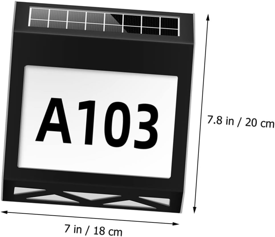 Solar-powered House Number Sign Waterproof 6000k White Light Illuminated Address Sign for Outdoor