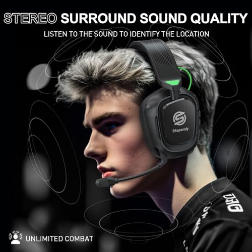 Image of 2.4GHz Wireless Gaming Headset for PC, PS5, PS4, Switch & Mac, Bluetooth Headset with Noise Canceling Microphone, Low-Latency Stereo Audio, 50mm Drivers, Up to 50H