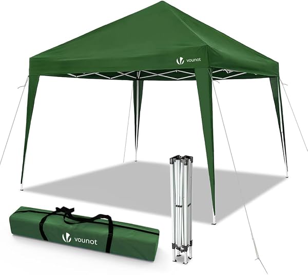 VOUNOT Gazebo Pieghevole da Giardino 3x3M Verde