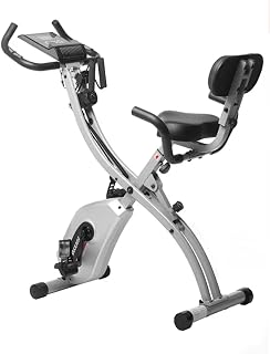 Exercise Bike, Cycling At Home, Heart Rate Monitor, Magnetically Controlled Foldable Indoor Spinning Bike, Exercise Bike for Seniors, Adults (silver)