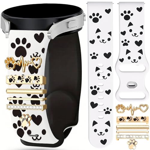 Cat Paw ���� CMF BY NOTHING�X�}�[�g�E�H�b�`�o���h�Ή� �V���R���� �_�� �\�t�g �����p���v�X�g���b�v �����A�N�Z�T���[�t�� CMF Watch Pro/Pro 2 /Pro 3 �X�}�[�g�E�H�b�`���f�B�[�X�p (�z���C�g+�u���b�N)
