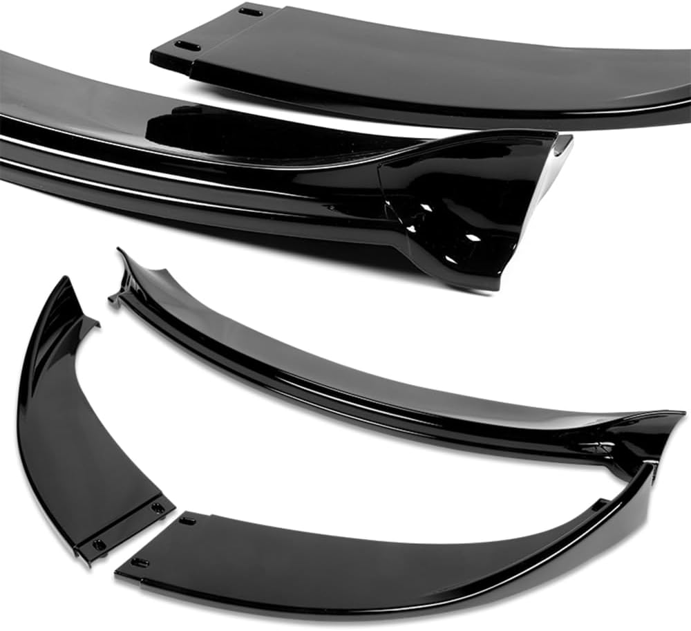 Q1-TECH, 9PCS Front Bumper Lip & Side Skirt Extensions Diffuser Compatible with 2006-2010 BMW E60 M5 Model Only, Front Bumper Lip Air Chin Body Spoiler Splitter ABS (Painted Black)