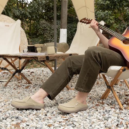 LazyStep Men's Canvas Clog Slippers Microsuede Lining Memory Foam Wide Fit by LazyStep - Used condition - Image 3