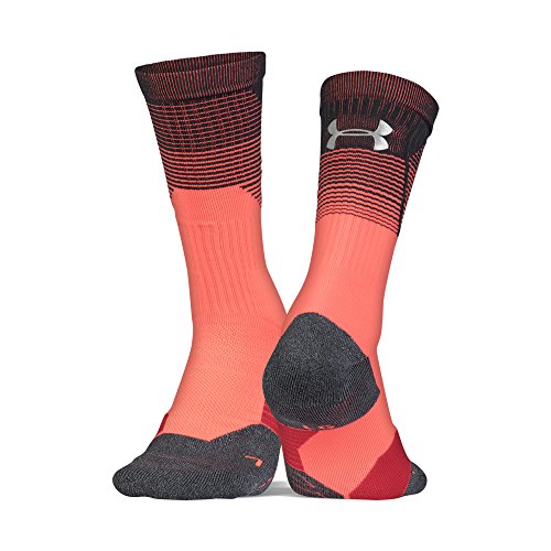 Under Armour Adult Armourgrip Crew Socks, 1-Pair, Neon Coral, Shoe Size: Mens 8-12, Womens 9-12