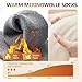 Vanfvok Merino Wool Hiking Crew Socks, Thick Thermal Warm Winter Cushioned Sock For Men & Women, Moisture-Wicking 3 Pairs