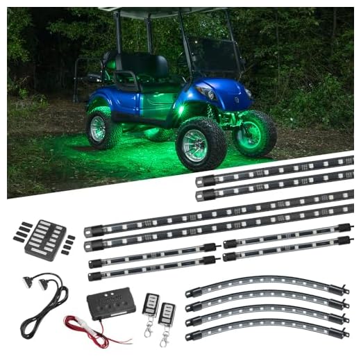 LEDGlow 12pc Million Color LED Golf Cart Underglow Accent Neon Lighting Kit with Wheel Well & Interior Lights for EZGO Yamaha Club Car - Fits Electric & Gas Golf Carts - Water Resistant