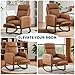 Tedyle Modern Nursery Rocking Chair with Footrest, PU Upholstered Glider Rocker Armchair with High Back, Padded Seat & Side Pocket for Living Room, Bedroom, or Baby Room – Brown