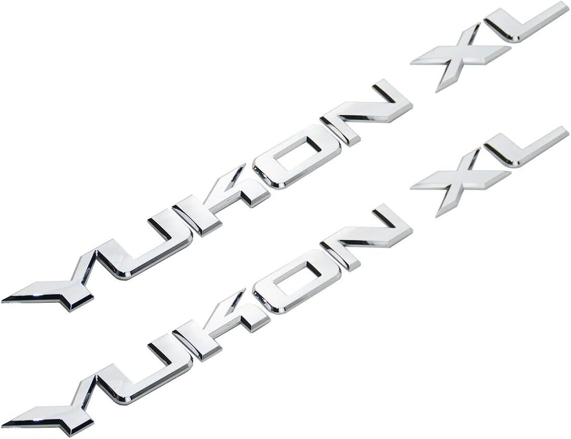 2X Yukon XL Liftgate/Door Letter Nameplate Emblem SUV HD Badge Sport Replacement for Yukon (Chrome)