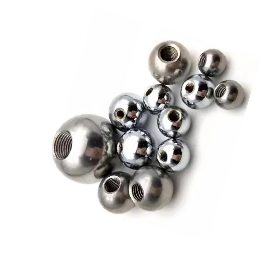 50 Uds. Bolas roscadas de medio agujero de acero inoxidable 304 M5 hilo femenino métrico 8-20mm for piezas de joyería DIY(OD 11mm)