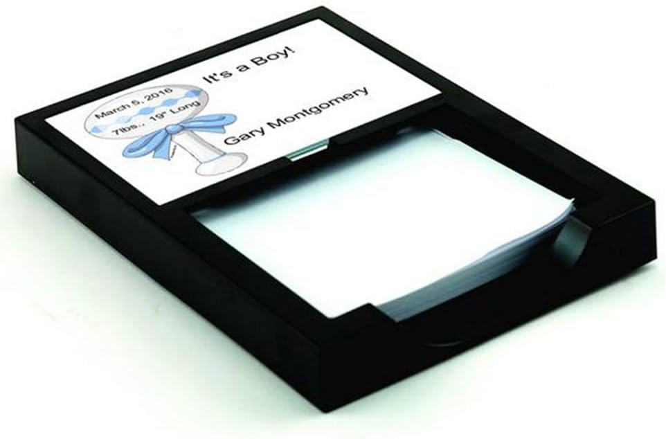 Personalized Baby Rattle - Blue Memo Holder with 100 Sheets of Memo Paper