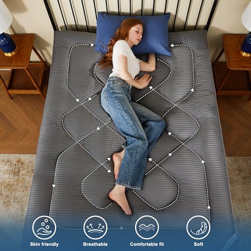 Image of BEDLORE King Mattress Topper, Thick Pillow Top Pad for Back Pain Relief, Cooling Soft Mattress Cover with Deep Pockets 6-18 inch