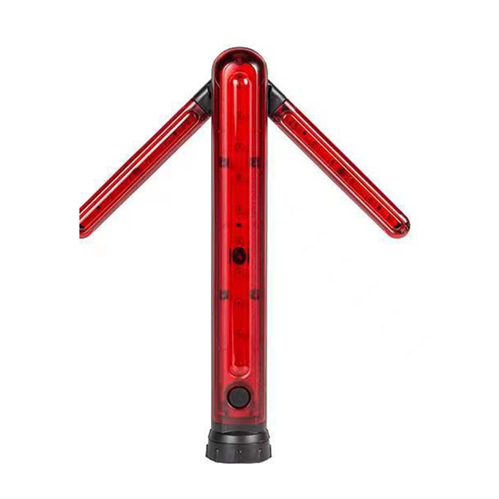 Jaywool Red&Black Traffic Stick, Led Traffic Safety Batons, Signal Emergency Road Flares, Extendable Blade Handheld Led Warning Light