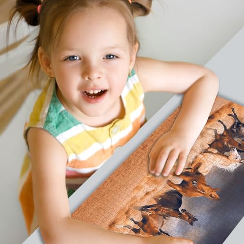 BRIJBASI Horses 1000-Piece Jigsaw Puzzles for Kids and Childrens “ Realistic Illustration Challenging Brain Booster Gifts, Fun and Creative Fun Game - Ages 9+ (1000 Pcs) - Image 4
