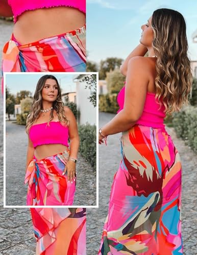 Image of Ekouaer Women Sarong Swimsuit Coverups Chiffon Long Bikini Wraps Sheer Beach Bathing Suit Cover Up
