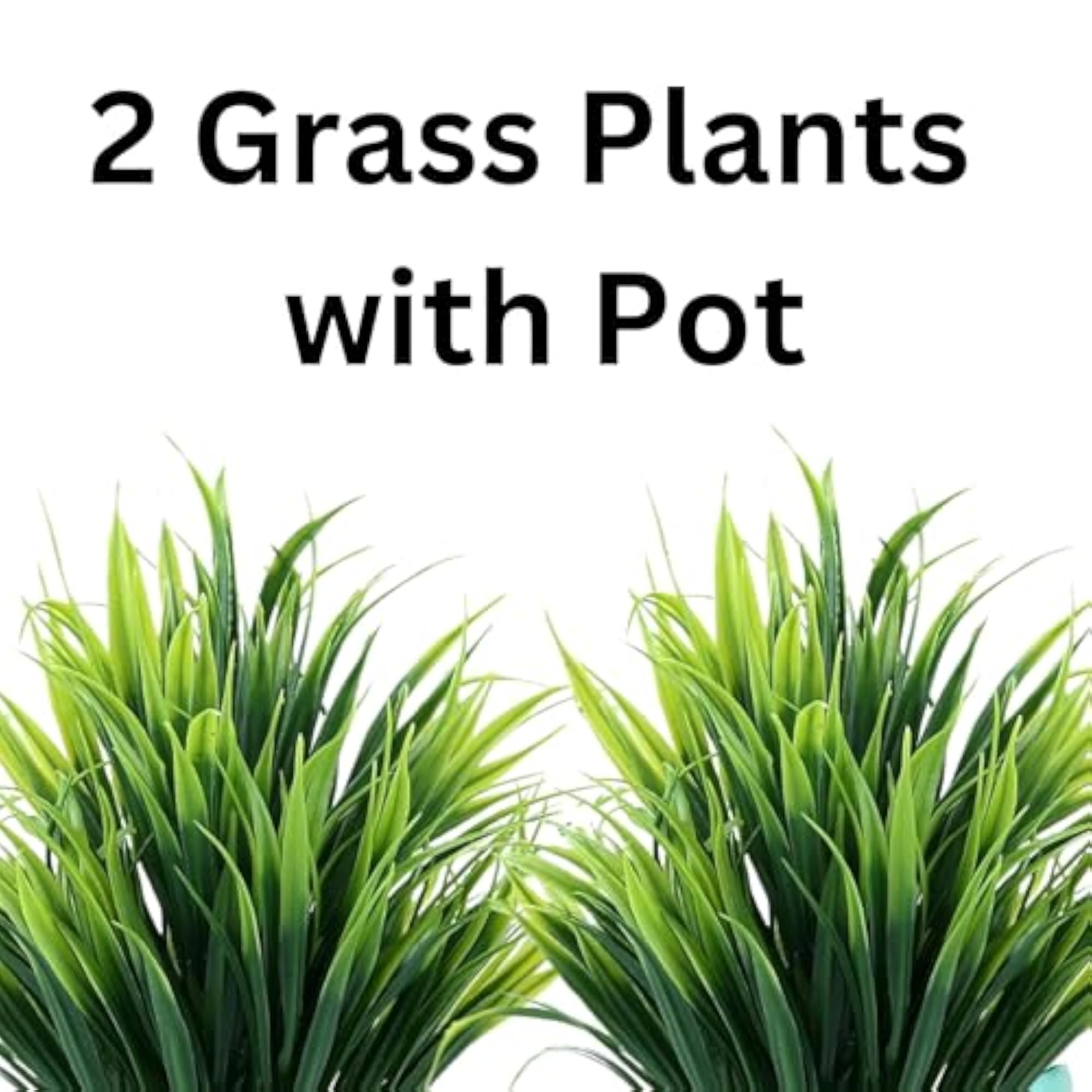 Mini Potted Faux Indoor Fake Grass Plant Decor