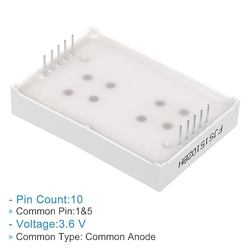 Miniatura 4 de PATIKIL Tubo digital con pantalla LED, paquete de 5 módulos de 7 segmentos, 10 pines, 1 broca, 1.2 x 1.7 x 0.3 pulgadas, ánodo común de 3.6 V,