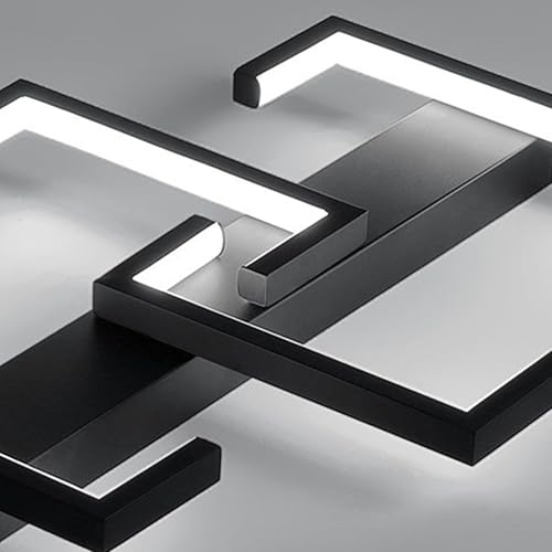 Miniatura 7 de AANAN Candelabros, lámpara de techo industrial de diseño moderno, lámpara LED regulable, lámpara colgante cuadrada retro con control remoto para