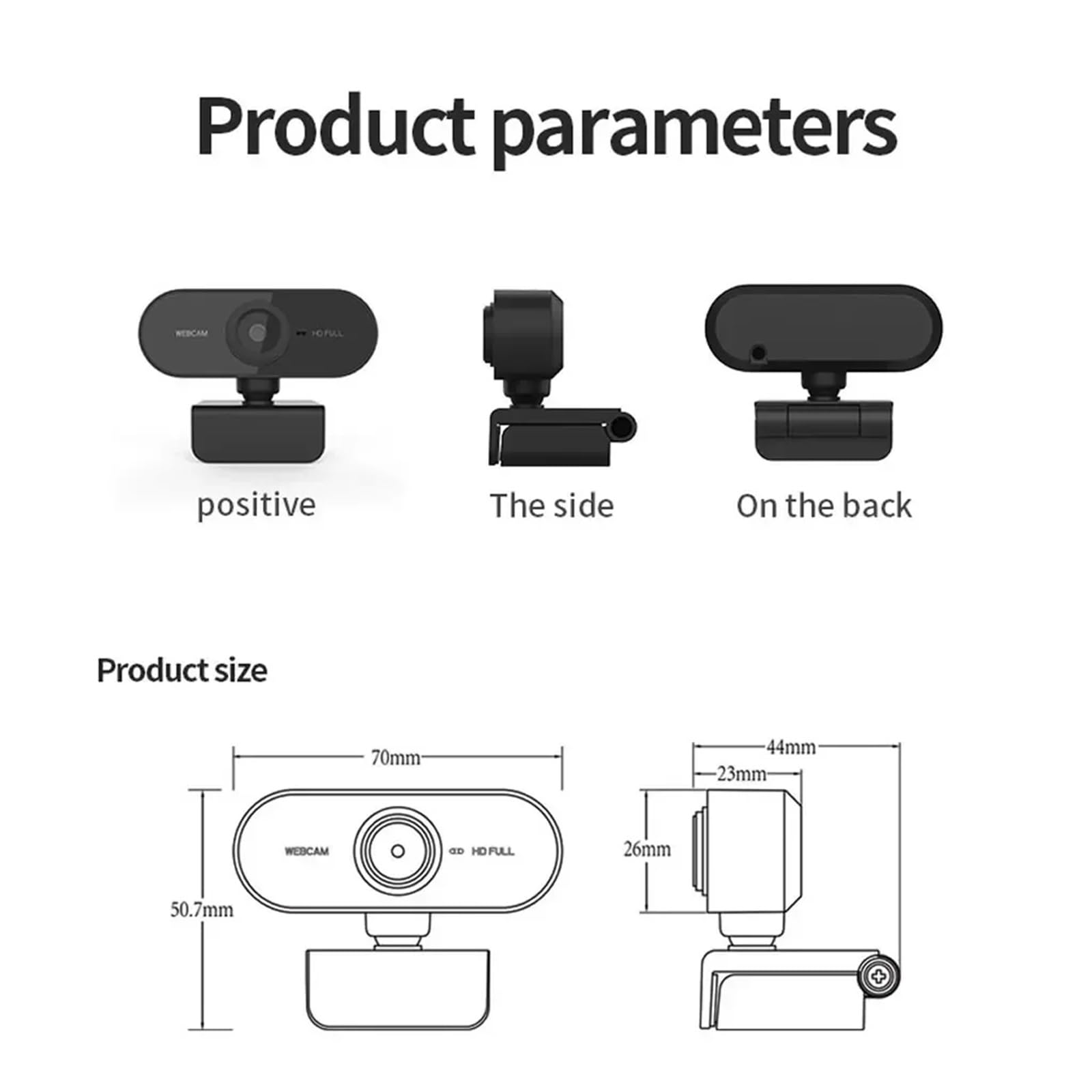 Mini webcam HD 1080P con microfono USB for laptop desktop: ideale for videochiamate e conferenze Incontri e streaming